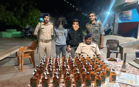 धोरैया में शराब तस्करी का भंडाफोड़: 70 बोतल देसी शराब के साथ दो गिरफ्तार