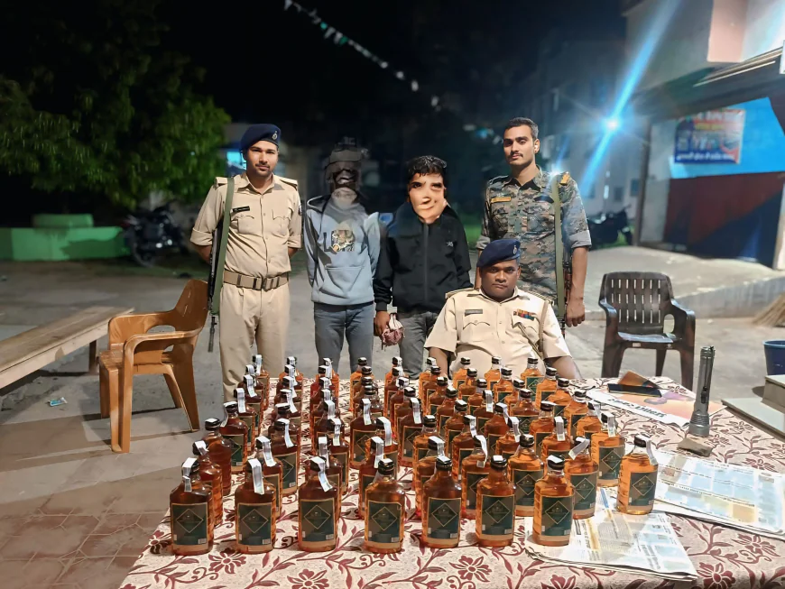 धोरैया में शराब तस्करी का भंडाफोड़: 70 बोतल देसी शराब के साथ दो गिरफ्तार